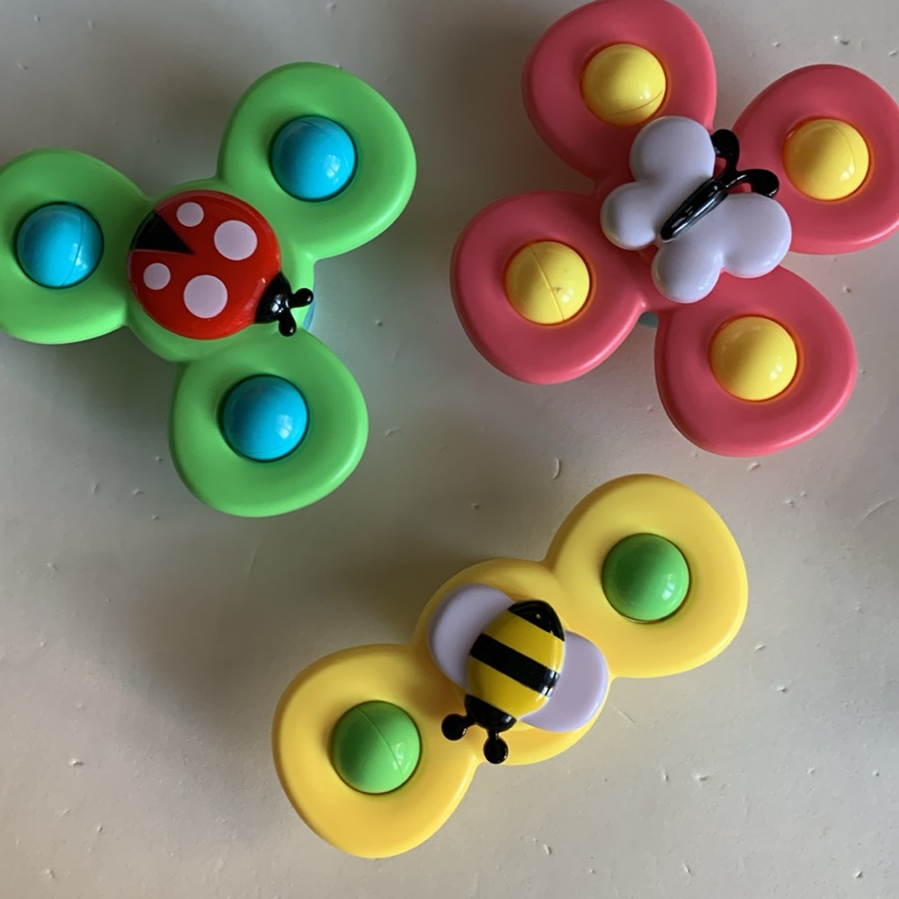 Set of 3 Strong Suction Cup Fidget Rotating Sensory Toy